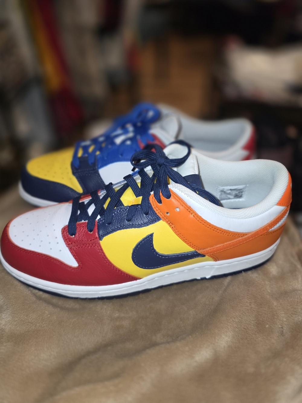 Nike Dunk Low Japan QS 'What The' Sz. 11 Navy, Red, Yellow, Orange